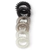 Lot de 6 élastiques à cheveux spirale caoutchouc 3 coloris