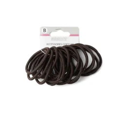 Lot de 15 élastiques à cheveux basiques polyester marron