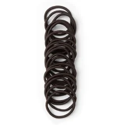 Lot de 15 élastiques à cheveux basiques polyester marron
