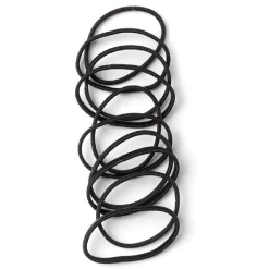 Lot de 10 élastiques à cheveux basiques polyester noir