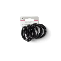 Lot de 8 élastiques à cheveux spirale caoutchouc noir