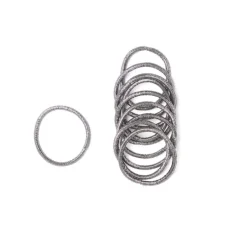 Lot de 15 élastiques à cheveux polyester noir et fil métallique argenté