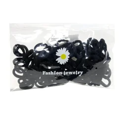 Lot de 100 élastiques à cheveux noirs ou multicolores