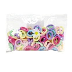 Lot de 100 élastiques à cheveux noirs ou multicolores