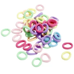 Lot de 100 élastiques à cheveux noirs ou multicolores