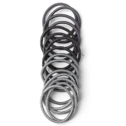 Lot de 15 élastiques sans métal gris et noir