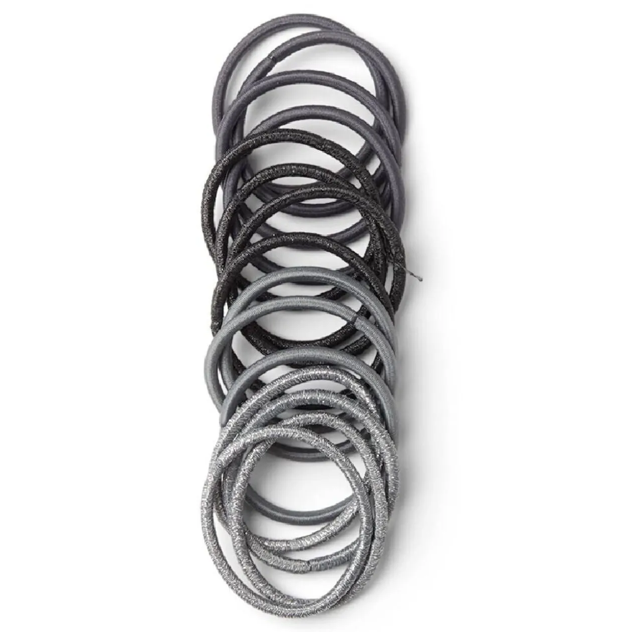 Lot de 15 élastiques sans métal gris et noir