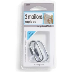Lot de 2 maillons rapides en acier zingué - 50 mm N°5