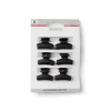 Lot de 9 mini pinces cheveux papillon uni noir brillant L2cm