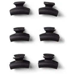 Lot de 9 mini pinces cheveux papillon uni noir brillant L2cm