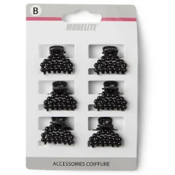 Lot de 10 mini pinces cheveux papillon noir brillant L2cm