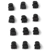Lot de 12 mini pinces cheveux papillon noir mat L2cm
