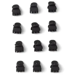 Lot de 12 mini pinces cheveux papillon noir mat L2cm