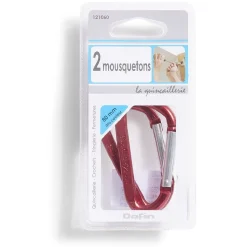 Lot de 2 mousquetons alpins aluminium rouge 80 mm