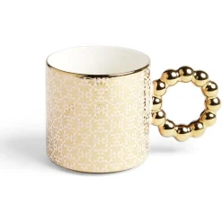 Lot de 2 mugs 30cl design chic rose et doré