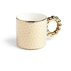 Lot de 2 mugs 30cl design chic rose et doré