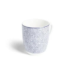 Lot de 4 mugs 200ml porcelaine Ø8,8x10,4cm bleu et blanc