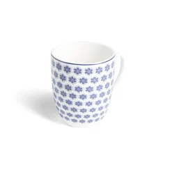 Lot de 4 mugs 200ml porcelaine Ø8,8x10,4cm bleu et blanc
