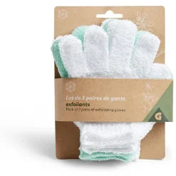 Lot de 3 paires de gants exfoliants pour le corps