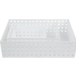 Lot de 3 panières de rangement blanche