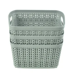 Lot de 3 panières de rangement polypropylène 16,5x16,5cm