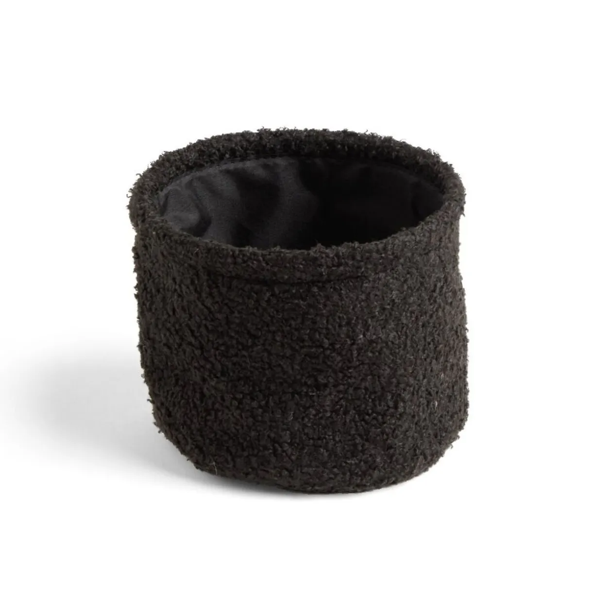 Lot de 3 panières en laine bouclée noir