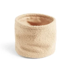 Lot de 3 panières en laine bouclée beige