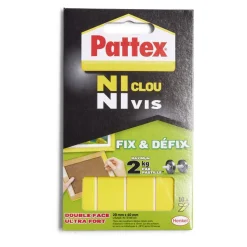 Lot de 10 pastilles de fixation Fix et Déflix Pattex Ni Clou Ni Vis 2kg