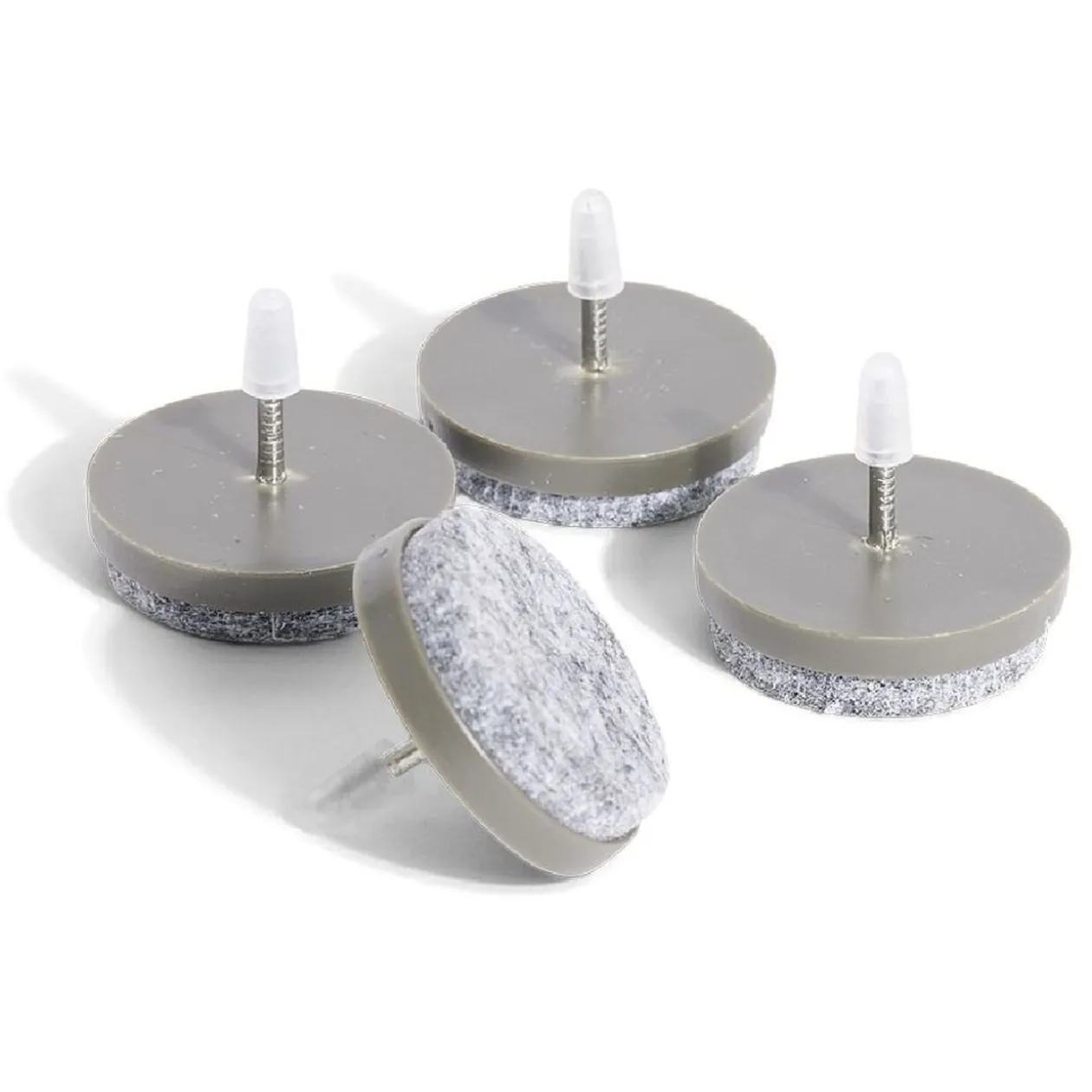 Lot de 4 patins de meuble ronds avec pointe - Ø28 mm