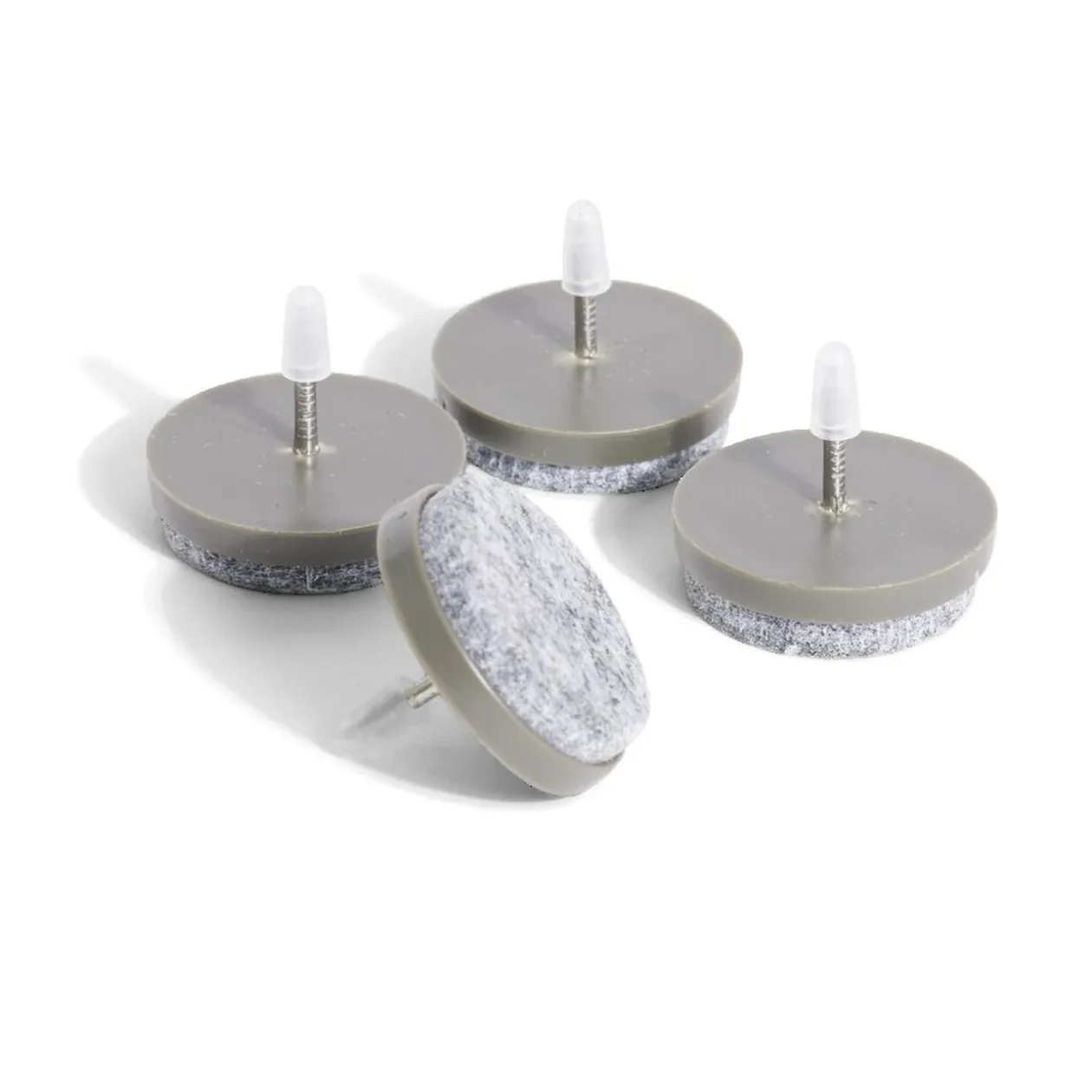Lot de 4 patins de meuble ronds avec pointe - Ø28 mm