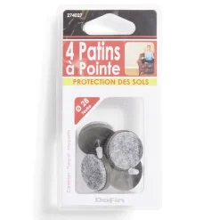 Lot de 4 patins de meuble ronds avec pointe - Ø28 mm