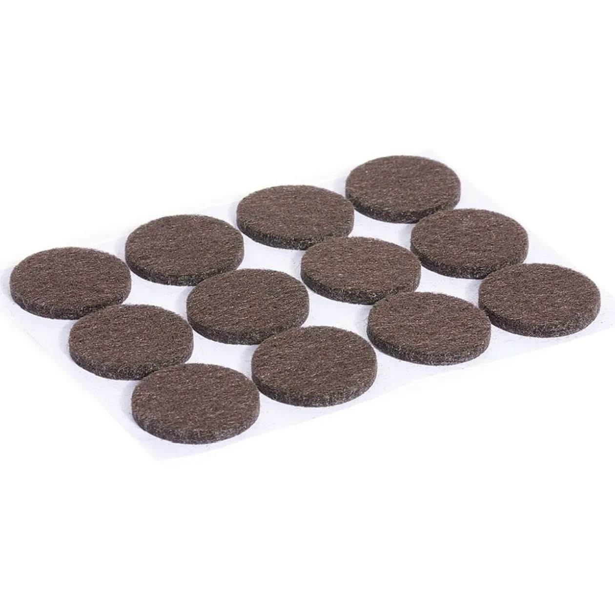 Lot de 12 patins en feutre adhésif marron - Ø22 mm