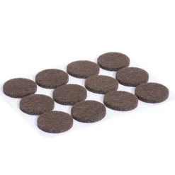 Lot de 12 patins en feutre adhésif marron - Ø22 mm