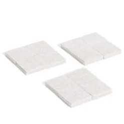 Lot de 12 patins en feutre adhésif ultra puissant - 22x22 mm