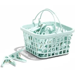Lot de 30 pinces à linge avec panier
