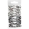 Lot de 8 pinces clic clac fleuries noires et blanches