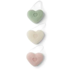 Lot de 3 éponges konjac coeur - 3 modèles