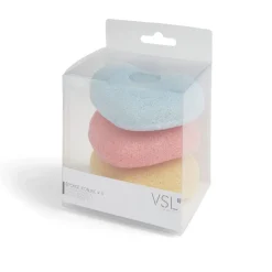 Lot de 3 éponges konjac coeur - 3 modèles