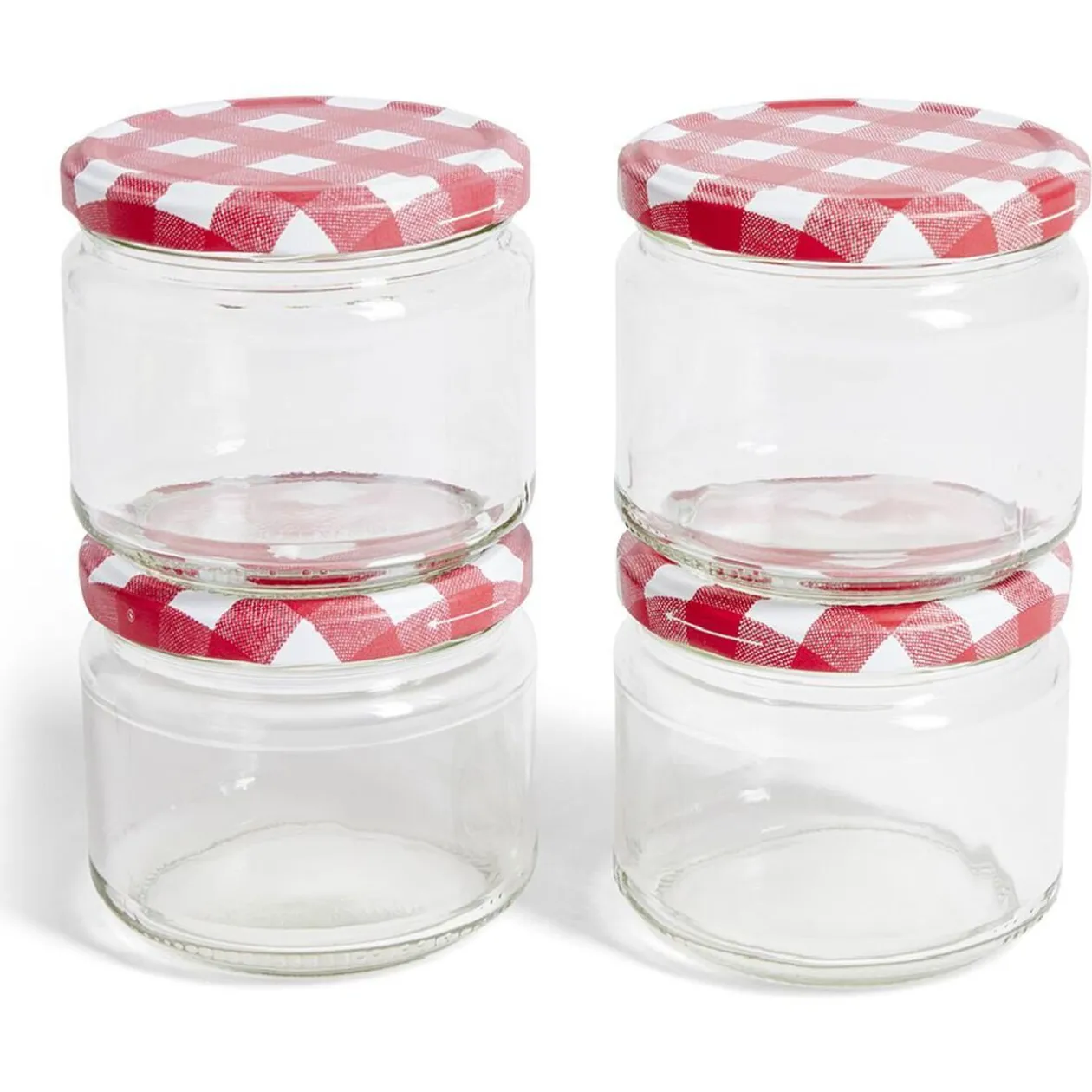Lot de 4 pots à confiture acier et verre Ø7,5xH8,7cm