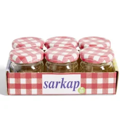 Lot de 6 pots à confiture acier et verre Ø4,5xH4,6cm