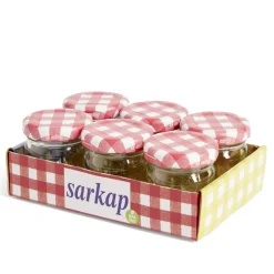 Lot de 6 pots à confiture acier et verre Ø4,5xH4,6cm