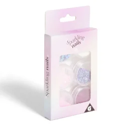 Lot de 6 pots de strass autocollants pour ongles