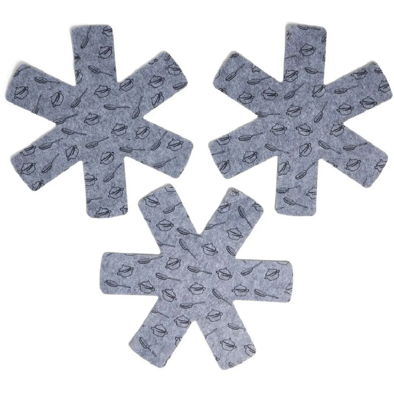 Lot de 3 protège-poêles Ø38cm polyester noir ou gris