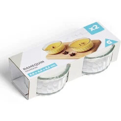 Lot de 2 ramequins en verre transparent Ø8,5xH4,5cm
