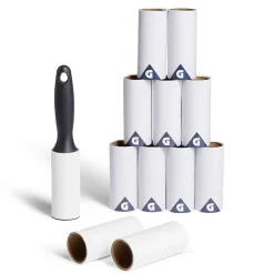 Lot de 11 rouleaux adhésifs papier + brosse polypropylène blanc + noir
