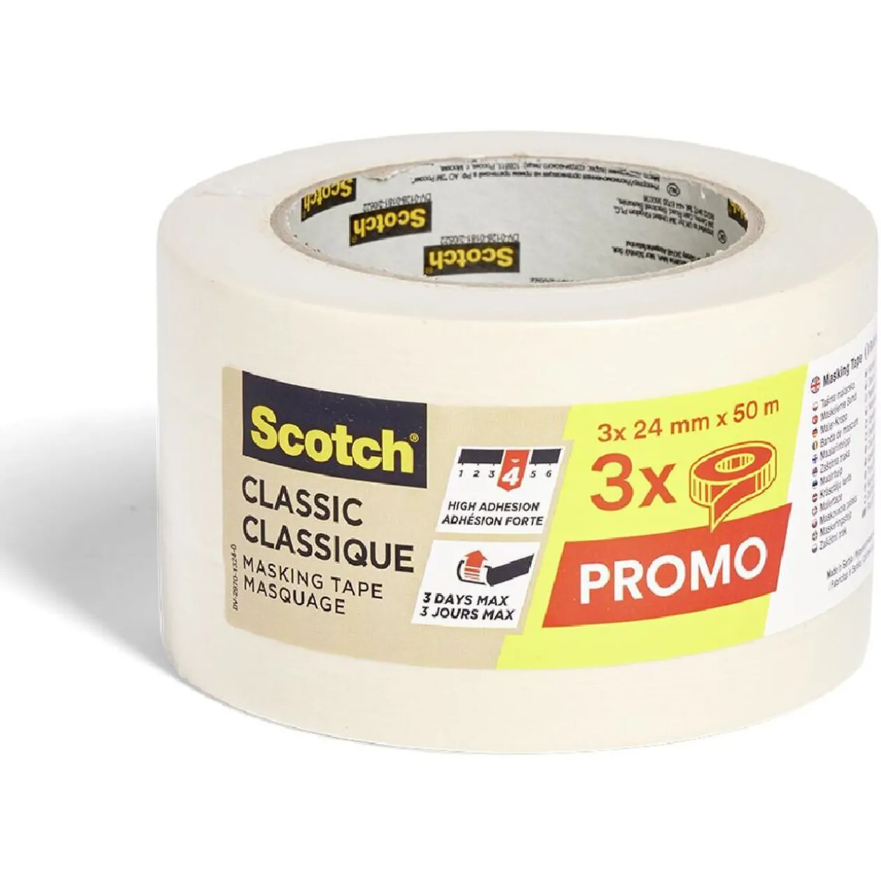 Lot de 3 rubans de masquage classic 24mm L50m