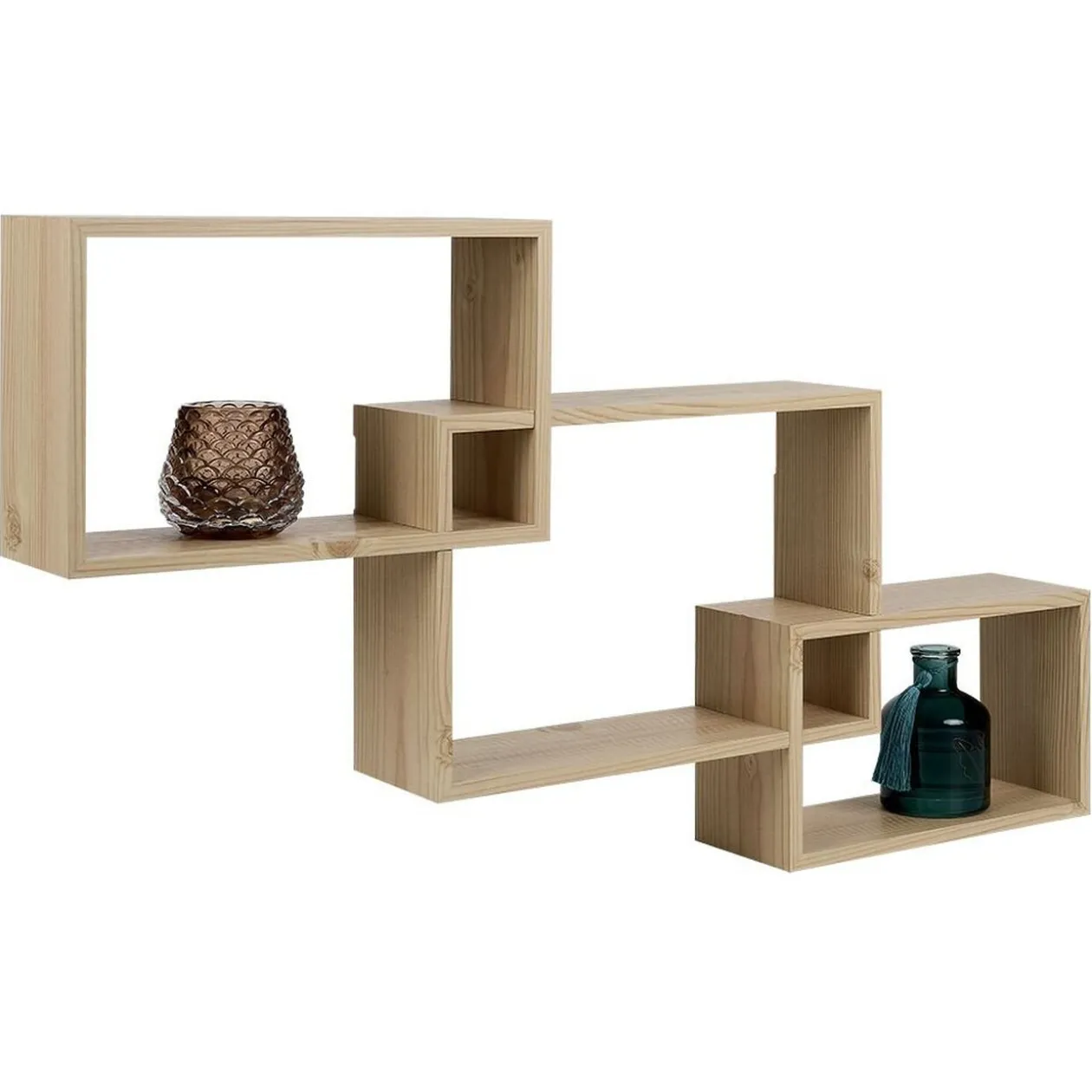 Lot de 3 étagères rectangulaires en bois