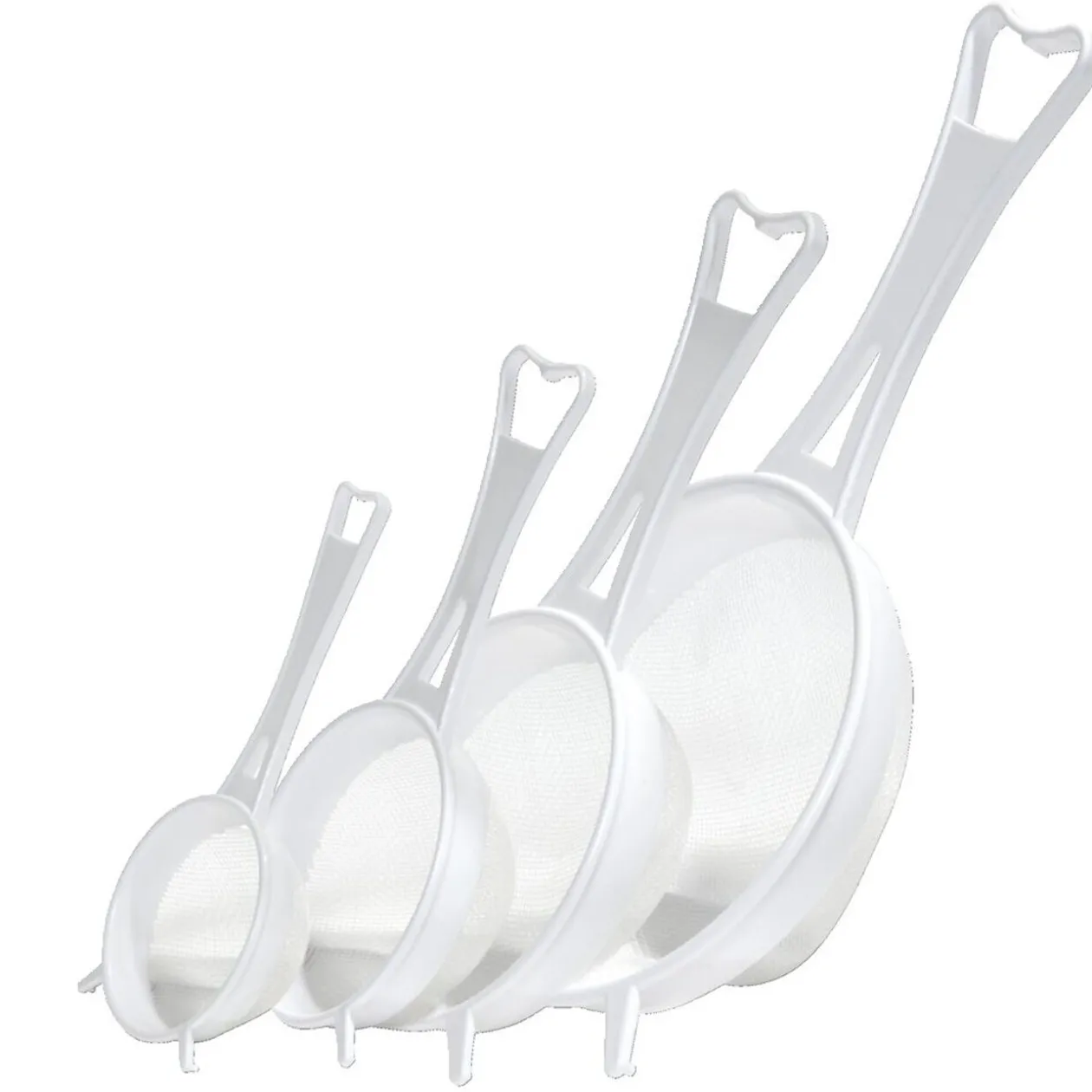 Lot de 4 tamis en plastique Ø6,4/8/10,8/14cm