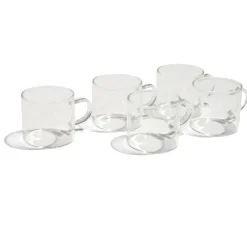Lot de 4 tasses en verre transparent 10cl