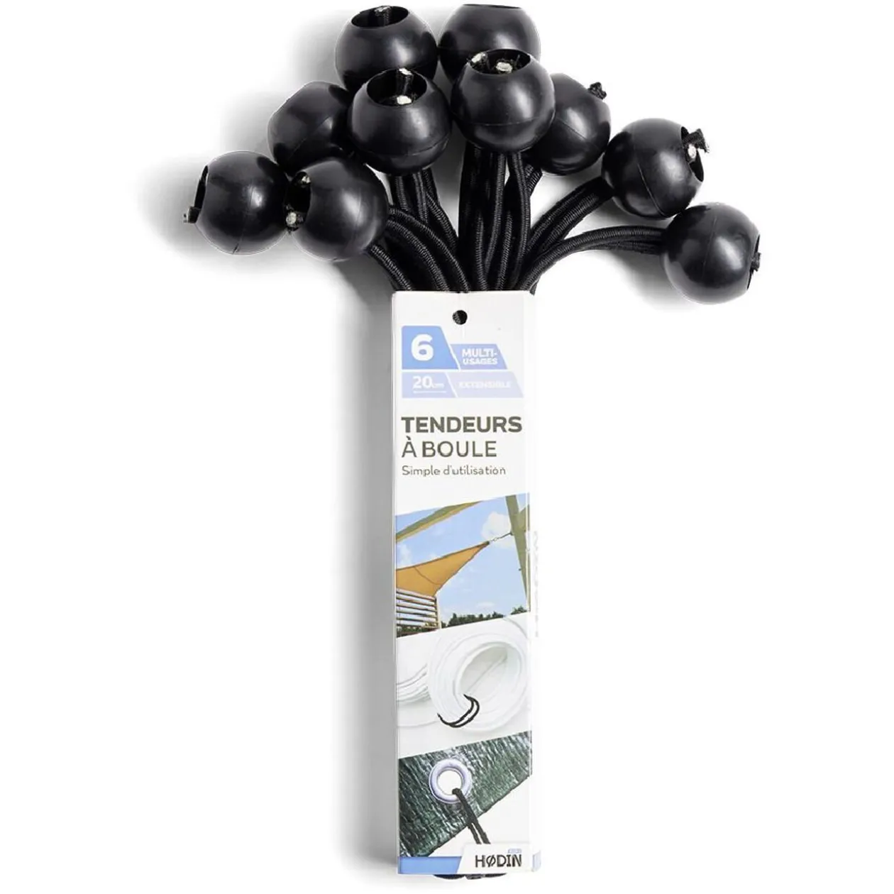 Lot de 10 tendeurs de bâche à boule Ø0,4xL.23cm